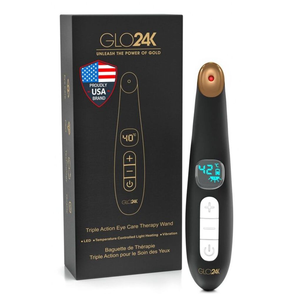 Open Box - GLO24K -  Triple Action Eye Care Therapy Wand Black